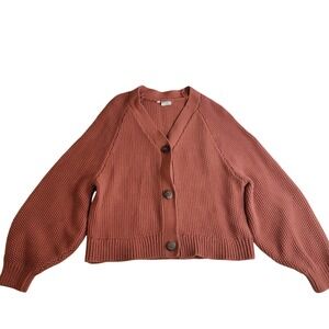 Wares by Ollie Ella Organic Cotton Textured‎ Balloon Sleeve Cardigan One Size